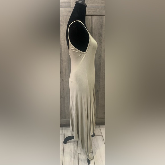 Canari Olive Spaghetti Strap Maxi Slip Uneven Hemline Dress Women's Size Small - Picture 2 of 9